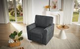 360Â° Swivel Chair Accent Barrel Armchair Swivel Sofa Chair with Side Pockets for Living Room, Bedroom, Office and Hotel, Grey