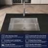 Kitchen Sink 30" x 19" Multifunctional Undermount Workstation Kitchen Sink S304 Stainless Steel Handmade Modern Single Bowl Kitchen Sink (Sink Only)