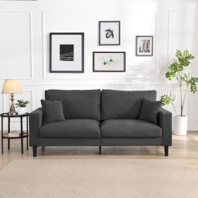 74" High Resilience three seater Sofa, Wooden Frame 3 Seat Sofa, Comfy , Modern Upholstered Sofa, Living Room Bedroom Apartment , Dark gray