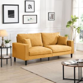 74" High Resilience three seater Sofa, Wooden Frame 3 Seat Sofa, Comfy , Modern Upholstered Sofa, Living Room Bedroom Apartment , Orange