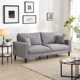 74" High Resilience three seater Sofa, Wooden Frame 3 Seat Sofa, Comfy , Modern Upholstered Sofa, Living Room Bedroom Apartment ,Light gray