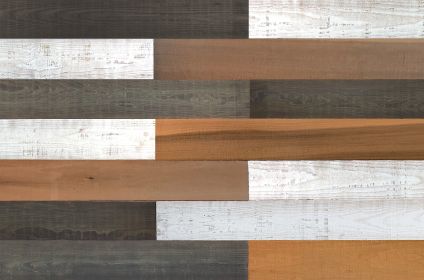 Thermo-treated 1/4 in. x 5 in. x 4 ft. Brown/Black/White Mixed Colors Wood Wall Planks 10 Sq. Ft. per Pack