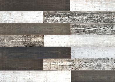 Thermo-treated 1/4 in. x 5 in. x 4 ft. Black/White/Whitewash Mixed Colors Wood Wall Planks 30 Sq. Ft. per Pack