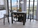 3-Shelf Kitchen Island Wenge and Ibiza Marble