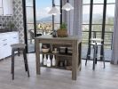 Dark Brown 3-Shelf Kitchen Island