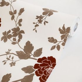 Crimson Peony-1 - Vinyl Self-Adhesive Wallpaper Prepasted Wall stickers Wall Decor (Roll)