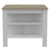 Cala Kitchen Island Antibacterial, Three Shelves, Four Legs -Light Oak / White