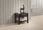 Simple Modern Look Wooden 1pc End Table Living Room Sofa Side Table Veneer Drawer And Shelf