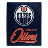 Oilers OFFICIAL NHL "Signature" Raschel Throw Blanket; 50" x 60"
