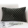 SOGA 2X 30cm Urban Light Luxury Dark Green Checkered Lumbar Throw Pillow