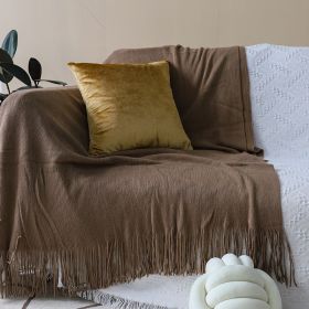 SOGA 2X Coffee Acrylic Knitted Throw Blanket  Couch Bed Sofa Home Decor