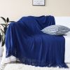SOGA 2X Royal Blue Acrylic Knitted Throw Blanket  Couch Bed Sofa Home Decor