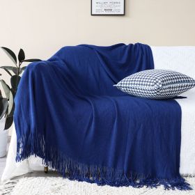SOGA 2X Royal Blue Acrylic Knitted Throw Blanket  Couch Bed Sofa Home Decor