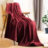 SOGA 2X Burgundy Throw Blanket &  Bed Sofa Comforter
