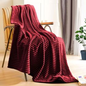 SOGA 2X Burgundy Throw Blanket &  Bed Sofa Comforter