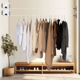 SOGA 2X 160mm Wall-Mounted Clothes Line Dry Rack Hanger White