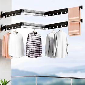 SOGA 2-Pack 127.5cm Wall-Mounted Clothing Dry Racks â€“ Foldable Hangers