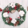Christmas Ornaments 12in Christmas Wreath Artificial Wreath Door Hanging Window Props Background Christmas Tree Accessories