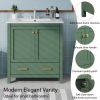 30 Inch Green Bathroom Vanity with Single Sink, Combination Under Counter Sink, Bathroom Storage Cabinet with 2 Doors and a Drawer, Soft Closure, Mult