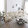 Modular Sectional Sofa for Living Room,U Shaped Couch 5 Seater Convertible Sectional Couch with 1 Ottoman ,Beige Chenille