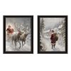 Trendy Decor 4U 2-Piece Vignette On The Eve of Christmas Black Framed Wall Art for Living Room, Holiday Wall Art Print for Home Decor, Bedroom Wall Ar