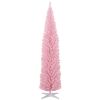 HOMCOM 8' Artificial Pencil Christmas Tree, Slim Xmas Tree with 618 Realistic Branch Tips and Plastic Stand, Pink
