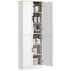 HOMCOM 67" Freestanding Kitchen Pantry, 4-Door Storage Cabinet Organizer with Adjustable Shelves, Kitchen Cabinet with Doors and Shelves