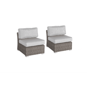 Rattan Wicker Fully Assembled 2 - Person Seating Group with Cushions