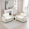 Beige Corduroy,Luxurious and Sophisticated Deep Seated Sofa Set with Two Single Deep Seat Sofa Suitable for Living Room and Office