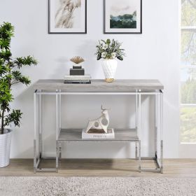Natural Oak and Chrome Sofa Table