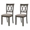 Beige and Weathered Grey Cross Back Side Chairs (Set of 2)