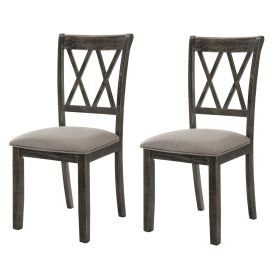 Beige and Weathered Grey Cross Back Side Chairs (Set of 2)