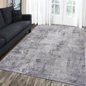 MARFI Collection 5.3X7.6 Light Grey / Abstract Area Rug Modern, Contemporary, Non-Shedding & Easy to Clean, Ideal for Living Room, Bedroom