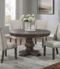 Traditional Formal 54"DIA Round Dining Table Pedestal Base Oak Finish 1pc Table Dining Room Furniture