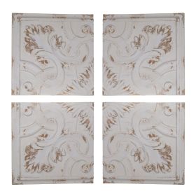 S/4 Distressed Wooden Square Wall Panels, 17.5x17.5"