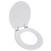 WC Toilet Seat MDF Soft Close Lid Simple Design White