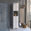 Linen Cabinet Albany, Four Interior Shelves, White Finish