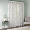 Palm Leaf Burnout Window Sheer White 50x95"
