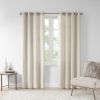 Plaid Rod Pocket and Back Tab Curtain Panel with Fleece Lining Natural 50x84"