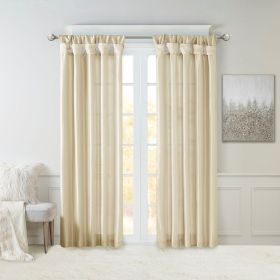 Twist Tab Lined Window Curtain Panel Champagne 50x108"
