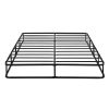 Queen Mattress Foundation 1pc Black Metal Frame with Textured Fabric Cover