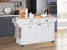 Kitchen Island with Rubber wood Countertop