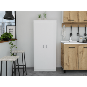 Varese Pantry Cabinet, Double Door,Five Shelves -White