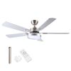 52 Inch 5 blades Ceiling Fan With Dimmable LED Light And Remote Control