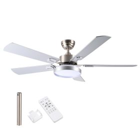 52 Inch 5 blades Ceiling Fan With Dimmable LED Light And Remote Control