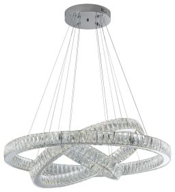 Crystal Elegance Chandelier Integrated LED, Dimmable, 3 Rings