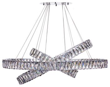 Crystal Elegance Chandelier Integrated LED, Dimmable, 3 Ovals
