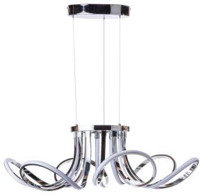 6 Petal Flower Chandelier Integrated LED Strip, Dimmable, Chrome