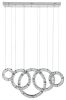 5 Hoop Crystal Progression Chandelier Integrated LED, Dimmable, Chrome