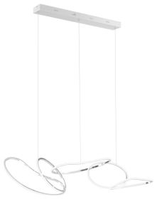 Seoul Hoops Rectangular Chandelier Integrated LED, Dimmable, Chrome